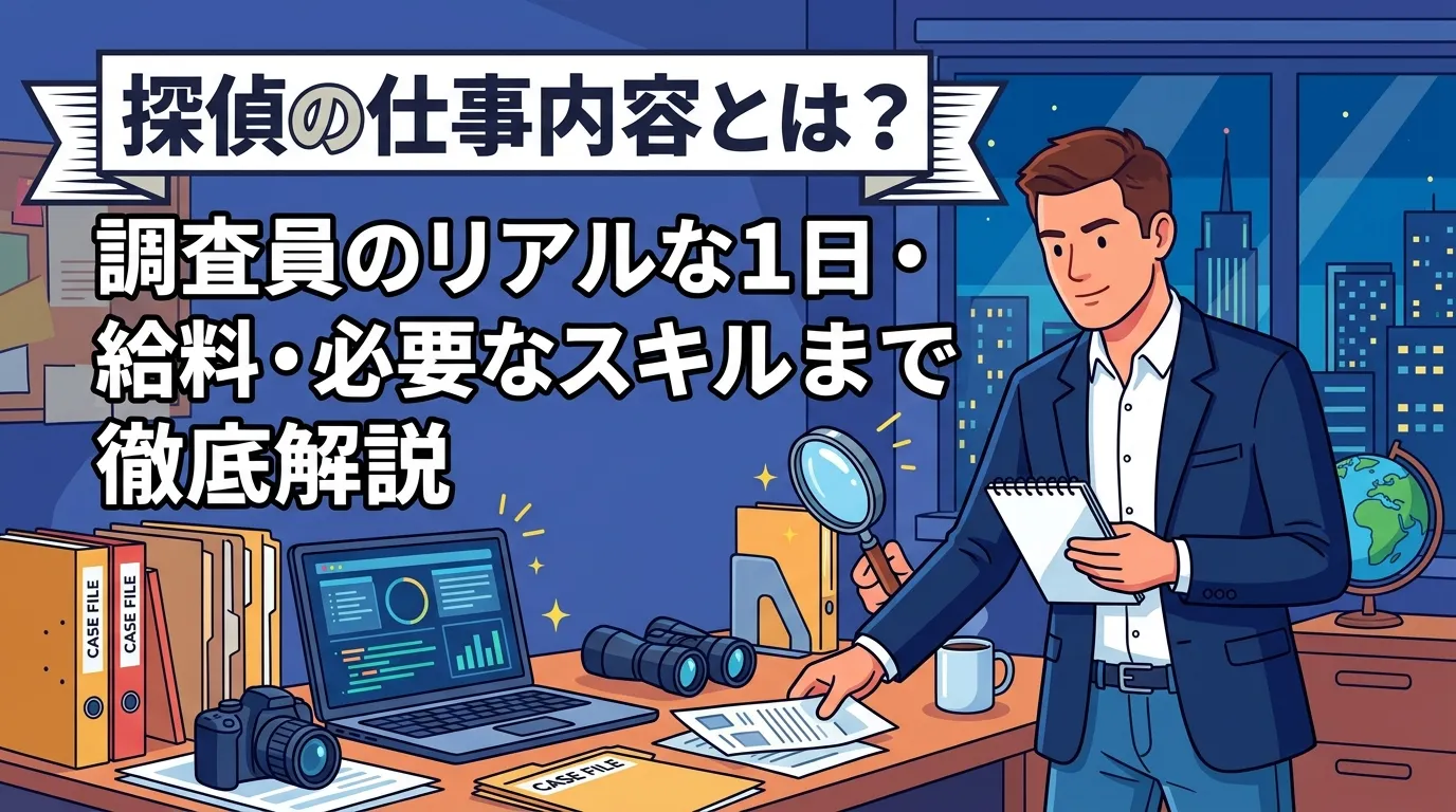 探偵の仕事内容とは？調査員のリアルな1日・給料・必要なスキルまで徹底解説