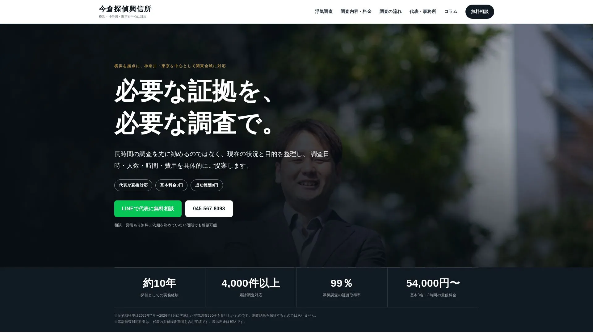 株式会社HARUKA 今倉探偵興信所のメイン画像（2026年9月3日時点の公式サイトの画面）