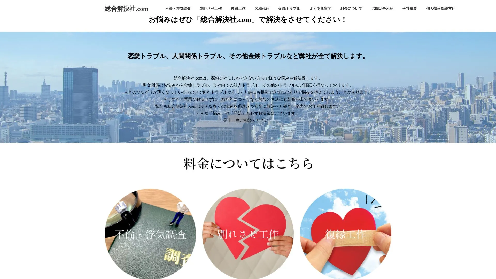 総合解決社.comのメイン画像（2026年9月3日時点の公式サイトの画面）